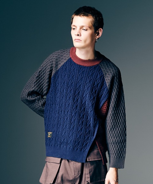 パ*ル様 ※新品・未使用※【glamb】ケーブルニットセーター　サイズ:L パー glamb（グラム） セーター ニット Asymmetry Cable Knit