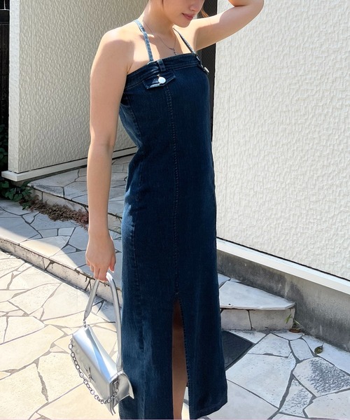 「SPIRALGIRL」 キャミソールワンピース FREE ブルー レディース_画像3