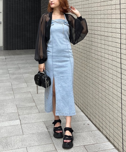 「SPIRALGIRL」 キャミソールワンピース FREE ブルー レディース_画像8