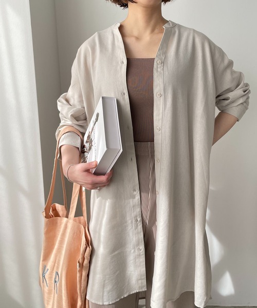 「210nouve」 長袖ワンピース FREE ベージュ レディース_画像2