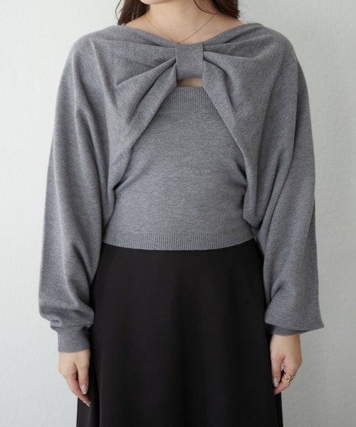 「continuer de NICE CLAUP」 ニットアンサンブル FREE ブルー レディース_画像2