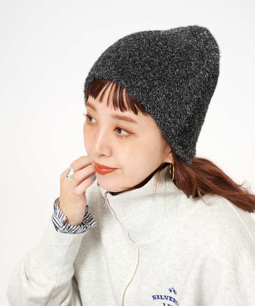B.C STOCK（ベーセーストック） ニット帽 ニットキャップ ラメビーニー
