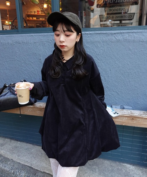 Kastane（カスタネ） ワンピース 針抜きベロアバルーンミニワンピース