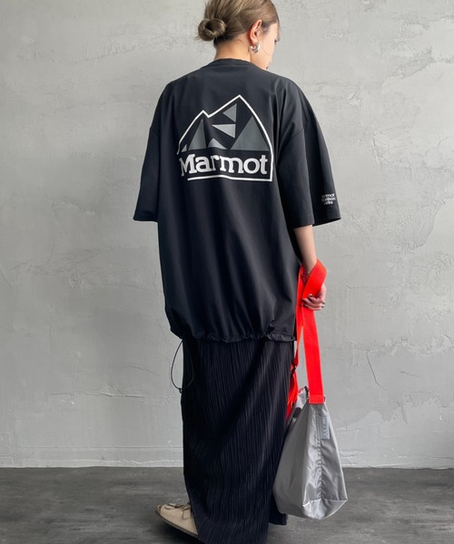 「Marmot」 半袖Tシャツ L ネイビー レディース_画像2