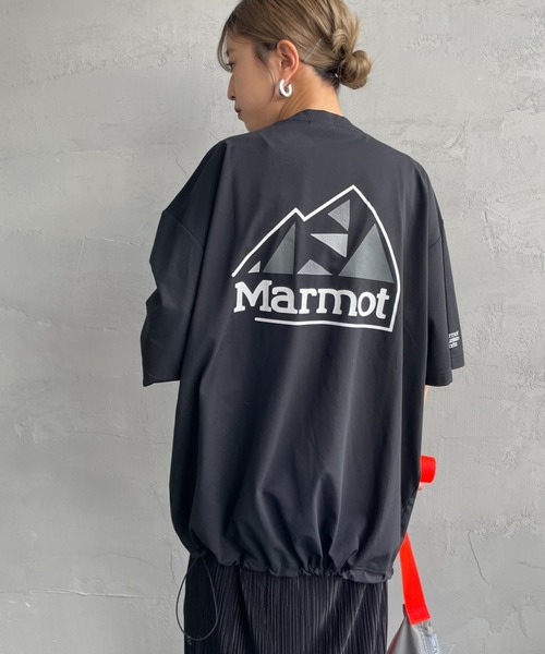 「Marmot」 半袖Tシャツ L ネイビー レディース_画像5