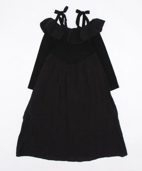 「Jasmine Grandiflorum」 長袖ワンピース MEDIUM ブラック レディース_画像2