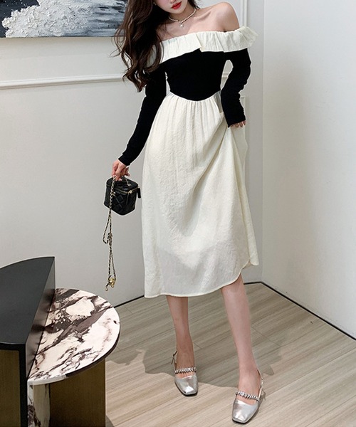 「Jasmine Grandiflorum」 長袖ワンピース MEDIUM ブラック レディース_画像8