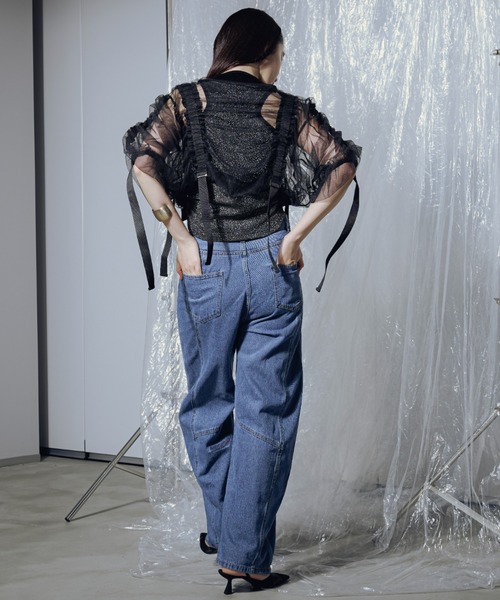 「Ezick」 ブルゾン FREE ブラック×カーキ レディース_画像3