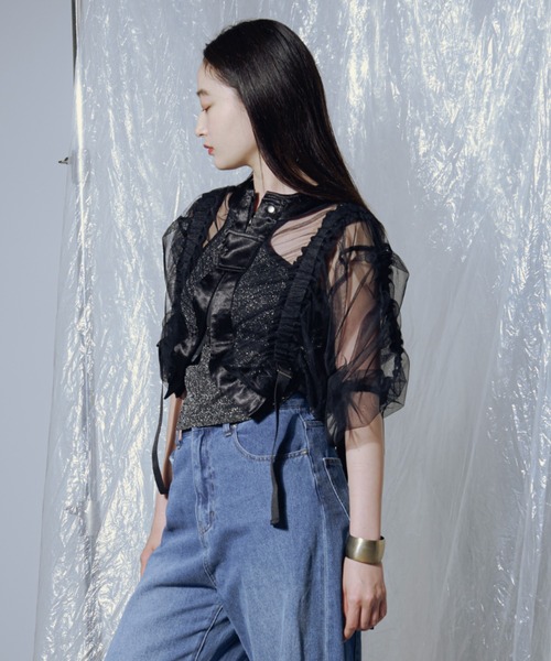 「Ezick」 ブルゾン FREE ブラック×カーキ レディース_画像5