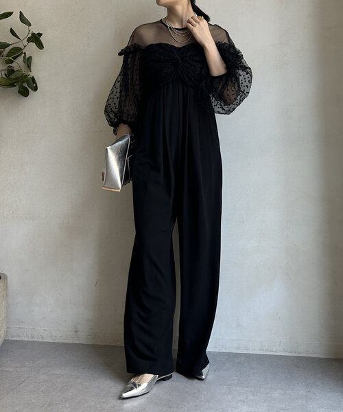 「DouDou」 半袖ワンピース SMALL ネイビー レディースの画像
