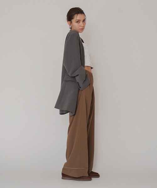 KINO THE KEI パンツ DAILY＆LOUNGEWEAR パイピング ワイド パンツ