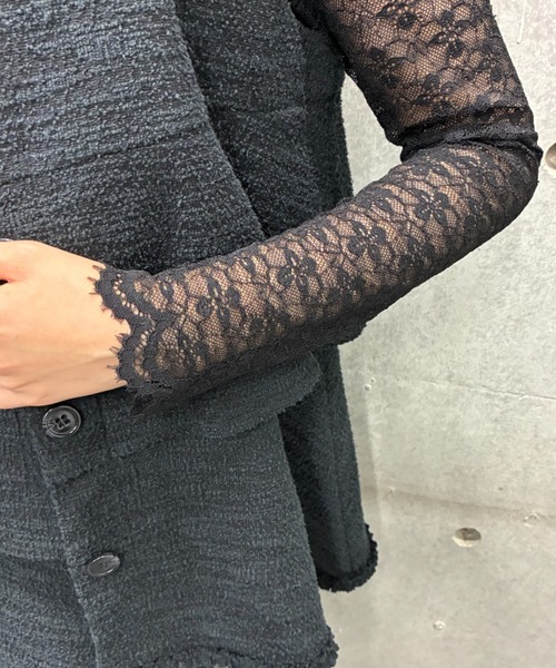 INGEBORG（インゲボルグ） tシャツ ストレッチレースモックネック