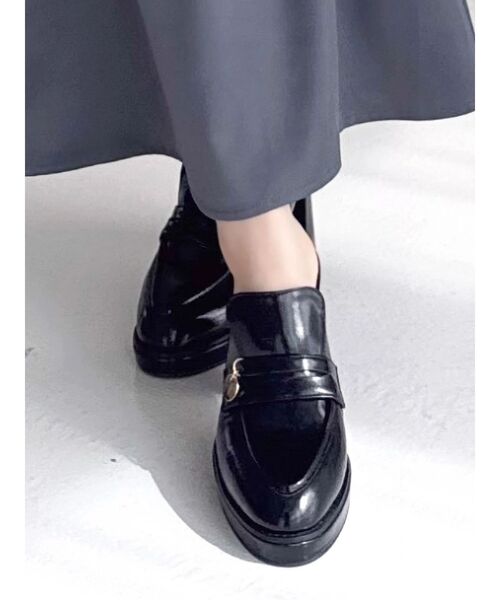 パンプス ミュール チャームローファーサボの画像