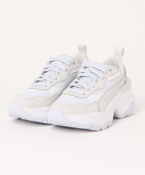 「PUMA」 ローカットスニーカー 23.5cm ホワイト×シルバー レディース_画像4