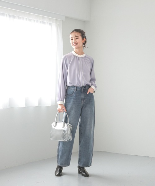 GLOBAL WORK（グローバルワーク） 長袖シャツ MEDIUM グレイッシュ