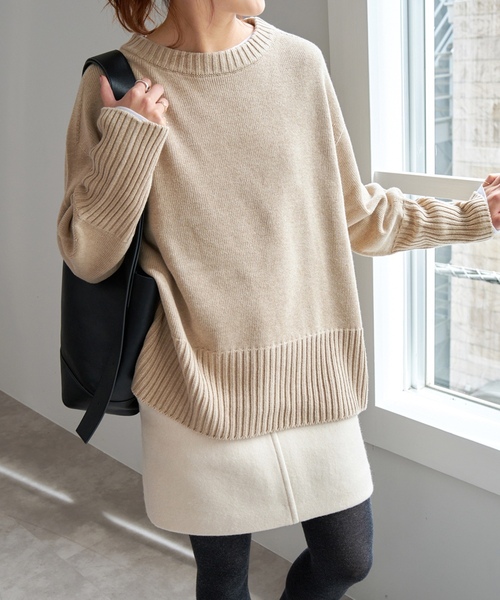 Spick & Span グレー ニット長袖セーター　F　フリーサイズ Spick＆Span（スピック アンド スパン） 「Spick & Span」 長袖ニット