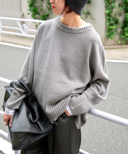 Spick & Span グレー ニット長袖セーター　F　フリーサイズ Spick＆Span（スピック アンド スパン） 「Spick & Span」 長袖ニット
