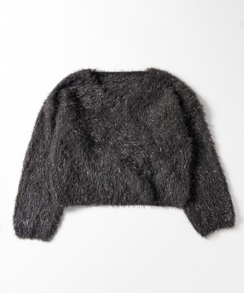 「me+em select」 長袖ニット FREE パープル レディース_画像6