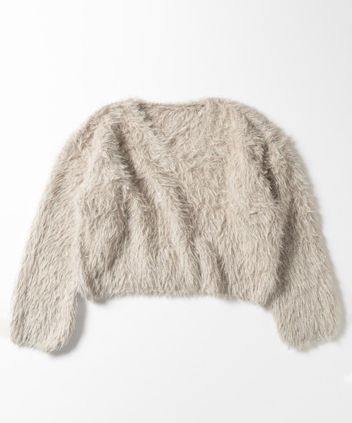 「me+em select」 長袖ニット FREE パープル レディース_画像7