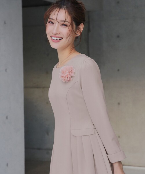 「Tiaclasse」 長袖ワンピース XX-LARGE チャコールグレー レディース_画像8