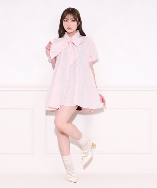 「apres jour」 半袖ワンピース X-LARGE ブルー レディース_画像2