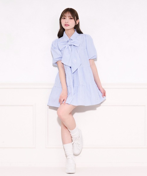 「apres jour」 半袖ワンピース X-LARGE ブルー レディース_画像3