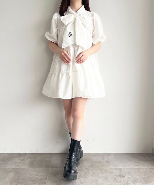 「apres jour」 半袖ワンピース X-LARGE ブルー レディース_画像8