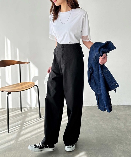 「GeeRA」 パンツ MEDIUM ブラック レディース_画像7