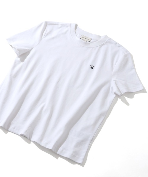 tシャツ 「Calvin Klein/カルバンクライン」ショートスリーブ モノグラム ロゴ クルーネックT レディースの画像