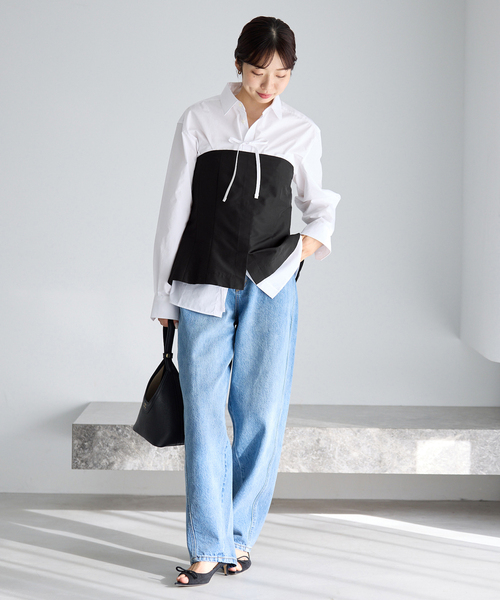 IENA（イエナ） ブラウス シャツ MA/RE/マレ ビスチェ STIFF SILK 