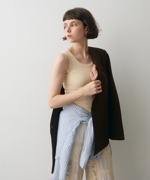 ✨web完売商品✨【amerivintage】2025SS プリプリタンクトップ セール】25SS USEFUL CUP KNIT TANK（タンクトップ）｜Ameri（アメリ