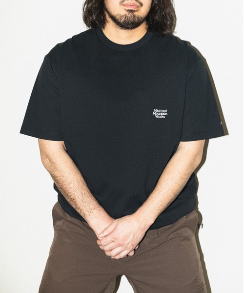 uvカット tシャツ 「Marmot/マーモット」 別注 ドローコード付き バーティカルロゴ バックプリントTシャツ「追加」 レディース メンズの画像