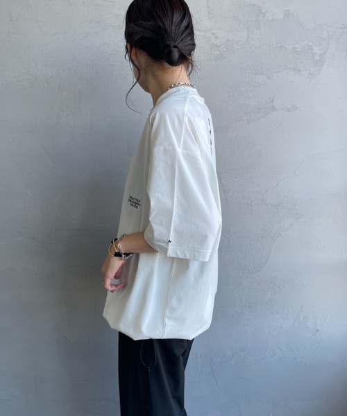 uvカット tシャツ 「Marmot/マーモット」 別注 ドローコード付き バーティカルロゴ バックプリントTシャツ「追加」 レディース メンズの画像