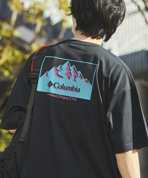 tシャツ 限定展開 Columbia×FREAK'S STORE/コロンビア 別注 インペリアルパーク バックプリント クルーネックTシャツ メンズの画像