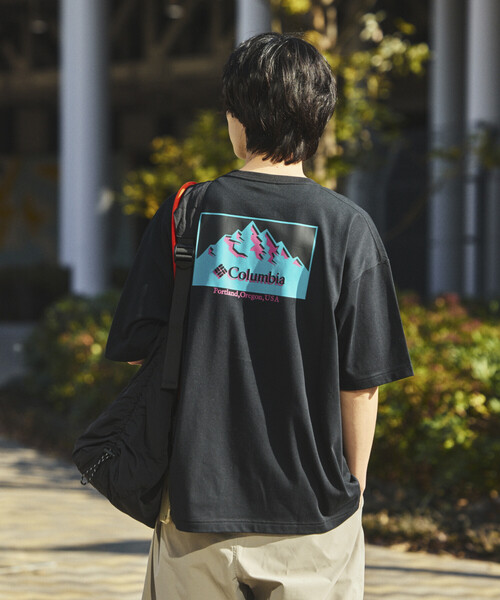 tシャツ 限定展開 Columbia×FREAK'S STORE/コロンビア 別注 インペリアルパーク バックプリント クルーネックTシャツ メンズの画像