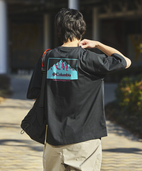 tシャツ 限定展開 Columbia×FREAK'S STORE/コロンビア 別注 インペリアルパーク バックプリント クルーネックTシャツ メンズの画像