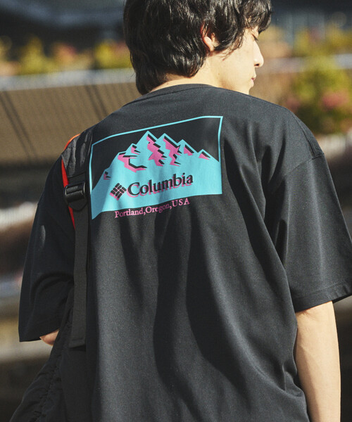 tシャツ 限定展開 Columbia×FREAK'S STORE/コロンビア 別注 インペリアルパーク バックプリント クルーネックTシャツ メンズの画像