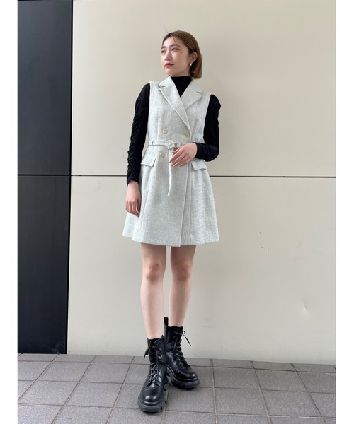 SNIDEL（スナイデル） ノースリーブワンピース 0 ブラック レディース