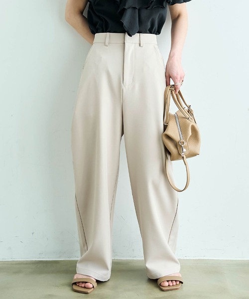 mil（ミル） ワイドパンツ スラックス パンツ 美シルエット カーブ