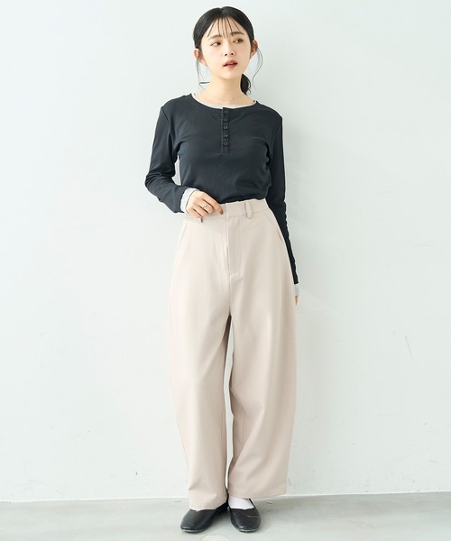 mil（ミル） スラックス パンツ 美シルエット カーブパンツ「586128