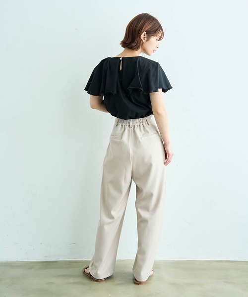 mil（ミル） ワイドパンツ スラックス パンツ 美シルエット カーブ