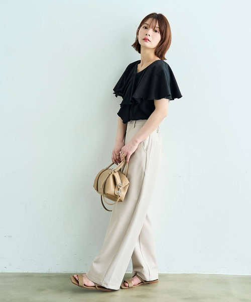mil（ミル） スラックス パンツ 美シルエット カーブパンツ「586128
