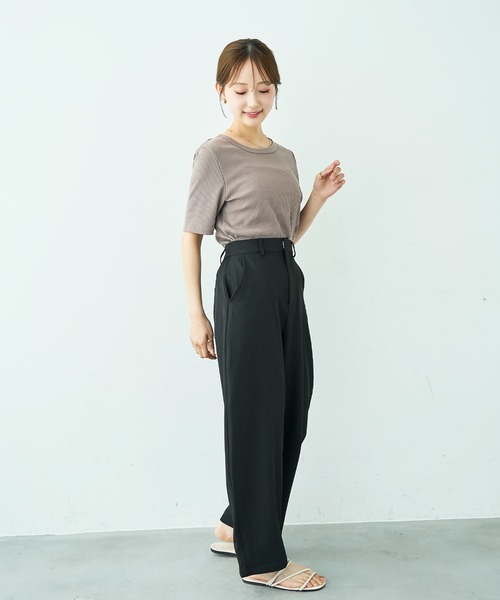 mil（ミル） ワイドパンツ スラックス パンツ 美シルエット カーブ