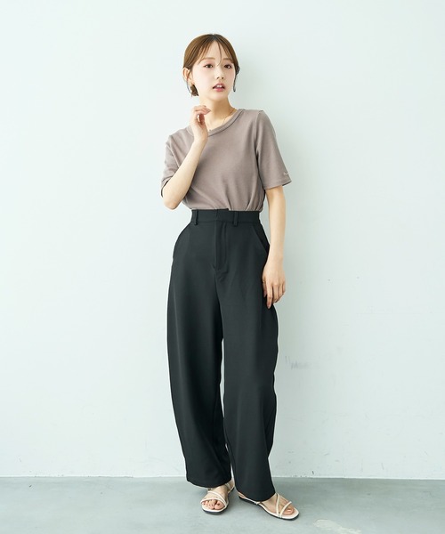 mil（ミル） ワイドパンツ スラックス パンツ 美シルエット カーブ