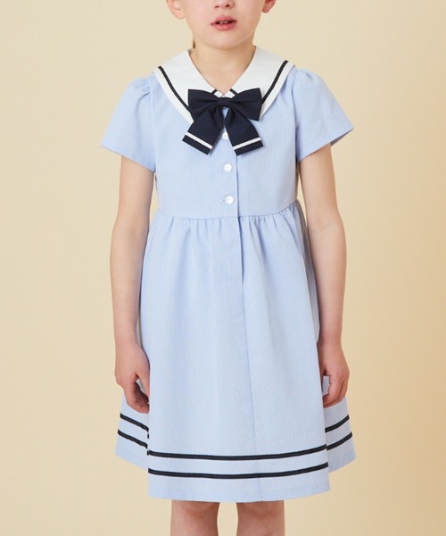 「CHOPIN deux」 「KIDS」半袖ワンピース 140cm ネイビー キッズ_画像4