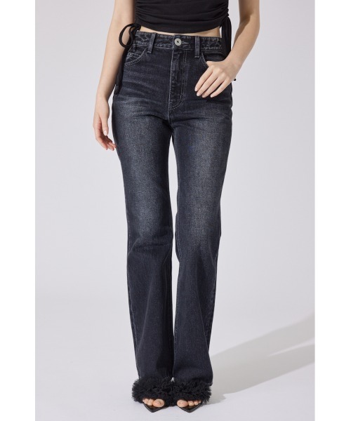 「rienda」 デニムパンツ X-SMALL ブラック レディース_画像2