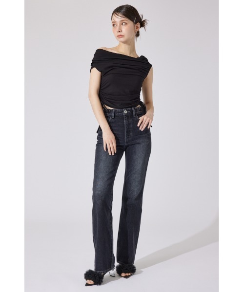 「rienda」 デニムパンツ X-SMALL ブラック レディース_画像3