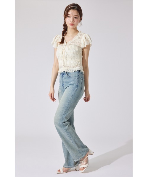 「rienda」 デニムパンツ X-SMALL ブラック レディース_画像7