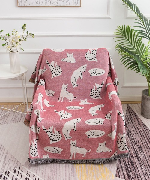 新品 未使用品 JACQUARD BLANKET ブランケット ラグマット B.R.U ラグ ラグマット アニマルマルチラグ/ブランケット(2