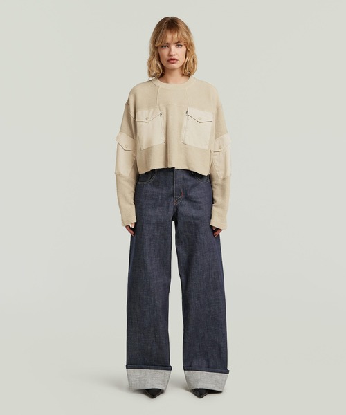 「G-STAR」 スウェットカットソー X-SMALL ダークブラック レディースの画像
